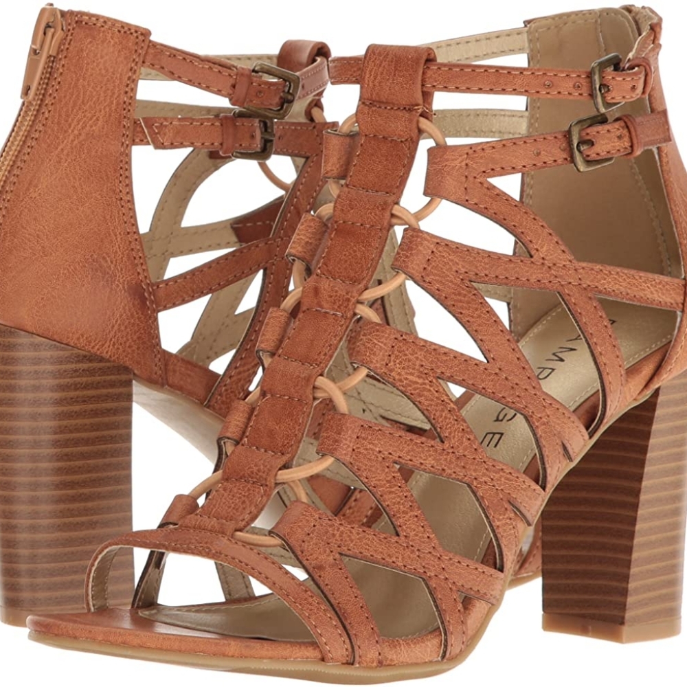 Rampage Women's Elsies Dress Chunky Heel Open Toe Bungee Sandal Size: 7.5